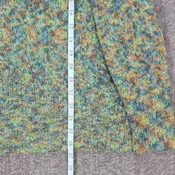 Dressbarn Sweater Womens 1X Green Multi-Color Long Sleeve Fuzzy Shawl Neck - Picture 4 of 11